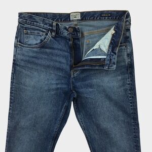 Faherty Brand Mens Blue Organic Cotton Stretch Jeans Size 34 Hemmed to 29 Inseam